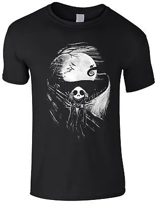 Buy Jack Skellington Face Nightmare Before Christmas Black Scary Halloween T-shirt  • 8.99£