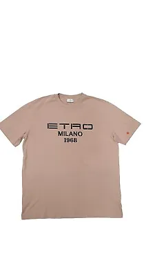 Buy ETRO UNISEX AND COTTON T-SHIRT WITH LOGO MILANO D12 19403 4328 Size 46 • 96.83£