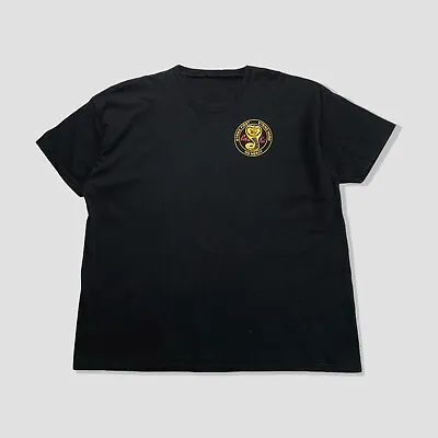 Buy Cobra Kai Front & Reverse Graphic Print T-Shirt - Black / Yellow - Size XL • 7.99£