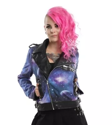Buy Vixxsin Galaxy Biker Jacket Goth Punk  • 49.99£