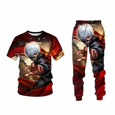 Buy Fashion Anime Tokyo Ghoul Men/Women's 3D Print T-Shirt Jogging Pants Sport Suit • 6.34£