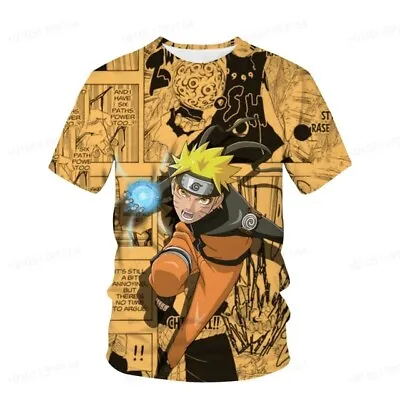 Buy Naruto Kakashi Manga Anime 3D Print Teens Boys Tops Short Sleeve Light T-Shirt • 12.85£
