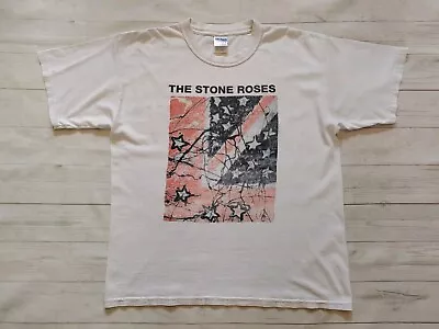 Buy Vintage 90s The Stone Roses Waterfall Men's Rock Band T-shirt White Sz Large/XL  • 199.99£
