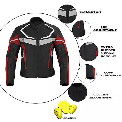 Buy New Mens Motorbike Jacket Motorcycle Waterproof Cordura Textile With CE Armours • 49.99£