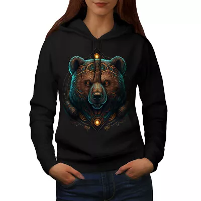 Buy Wellcoda Emperor Bear Womens Hoodie, Warrior Animal Casual Hooded Sweatshirt • 28.99£