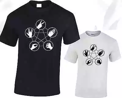 Buy Rock Paper Scissors Mens T Shirt Big Bang Theory Sheldon Cooper • 7.99£
