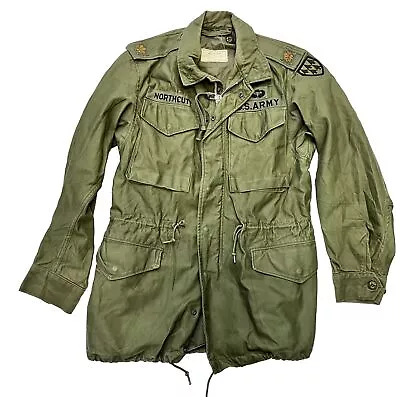 Buy Vintage Vietnam M65 Military OG 107 Cotton Sateen Olive Wind Resistant M65 Coat • 99.99£