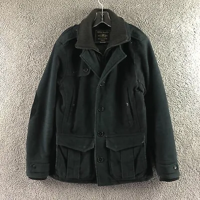 Buy Mens Next Italian Moleskin Size Medium Black Button Up Smart Jacket Coat • 29.99£
