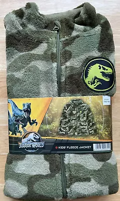 Buy Jurassic World Boys Fleece Jacket Age 4-6 Years Camo Dinosaur NWT • 9.99£