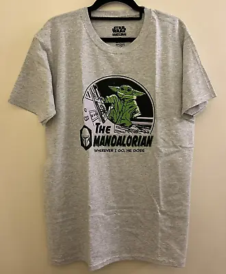 Buy Star Wars Mandalorian Grey T-shirt (Medium) *Brand New, Unworn* • 14£