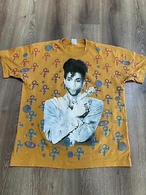 Buy Vintage 90s 1993 Prince All Over Print T-Shirt Gold Band Tee Size XL RARE! • 1,200£