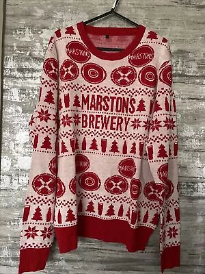 Buy Marstons Brewery Red & White Christmas Jumper Size L Large • 6£