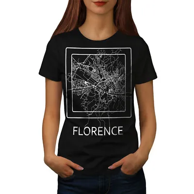 Buy Wellcoda Florence City Map Womens T-shirt, Town Casual Design Printed Tee • 17.99£