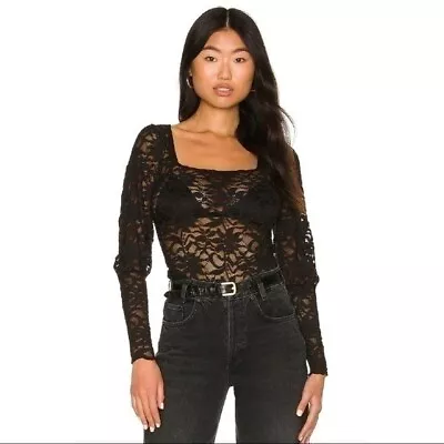 Buy Free People Revolve Too Black Lace Long Distance Layering XS Witchy Boho NWT • 43.79£