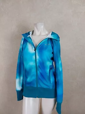 Buy Oakley New Womens Zip Hoodie Jacket Turquoise Teal Blue Tie Dye Size XS NWT R6E3 • 17.46£