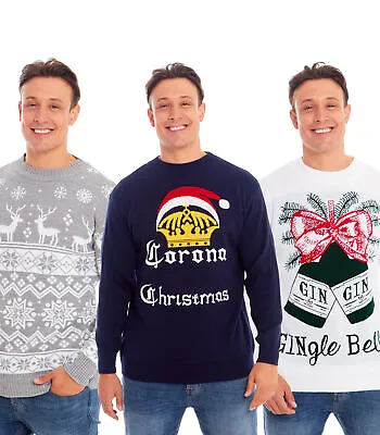 Buy Mens Christmas Xmas Jumper Sweater Novelty Jumpers Ugly Pullover Santa Reindeer • 14.36£