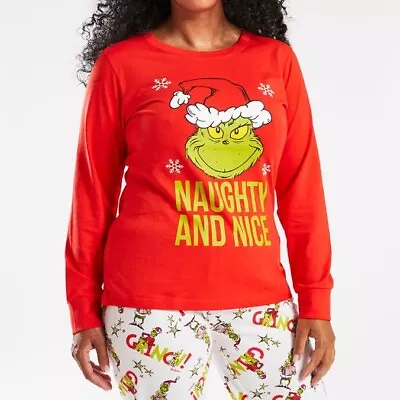 Buy Ladies Dr Seuss Grinch Naughty And Nice Pyjamas Women Family Christmas PJs 14-16 • 20£