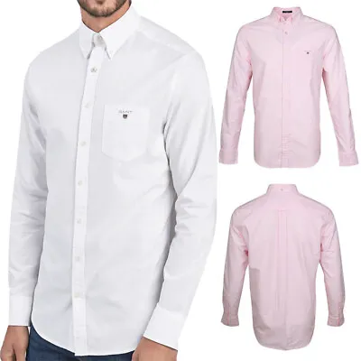 Buy GANT Mens Oxford Shirts Regular Fit Casual Cotton White Button Down Shirt S 2XL • 34.99£