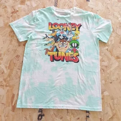 Buy Looney Tunes Graphic T Shirt Blue Tie Dye Adult Medium M Mens Summer • 11.99£