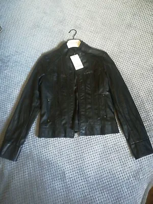 Buy Ladies Millenium Black Faux Leather Jacket Size L • 44.99£