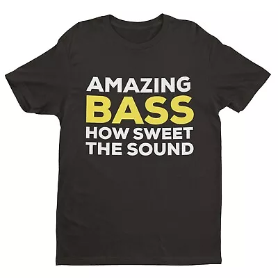 Buy Funny AMAZING BASS T Shirt Funny Bassist Guitar Guitarist T-Shirt Parody Lyrics • 9.77£