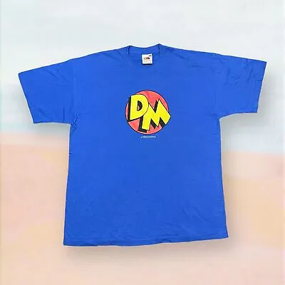 Buy Vintage Danger Mouse T-Shirt XL Mens Blue DM Logo Graphic Fruit Of Loom 2002 Y2K • 13.99£