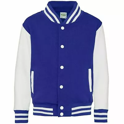 Buy AWDis Kids Varsity Jacket Casual Boys Girls School College Baseball Teddy Jacket • 18.07£