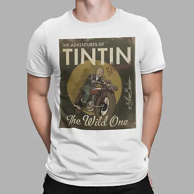 Buy Tintin T-Shirt Graphic Tin Tin 60s 70s 80s Classic Retro Comic Book The Wild One • 7.97£