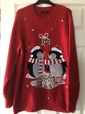 Buy Ladies F&F Size 18 Red Christmas Jumper  • 10£