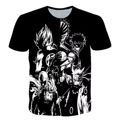 Buy Anime Print Adult Men Boy Teens Casual Clothes T-shirt Tee Top Blouse Summer New • 12.29£