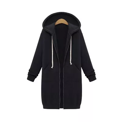 Buy Mid-Length Womens Zip Up Hooded Long Sleeve Jacket Ladies Hoodie Cardigan Coats • 16.99£