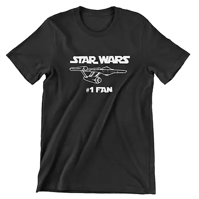 Buy Star Wars Tshirt Star Trek USS Enterprise Number 1 Fan • 13.99£