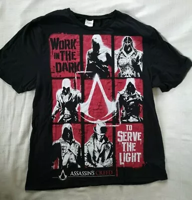 Buy Assassins Creed T-shirt WORK IN THE DARK TO SERVE THE LIGHT Adult XL Tshirt. • 16.99£