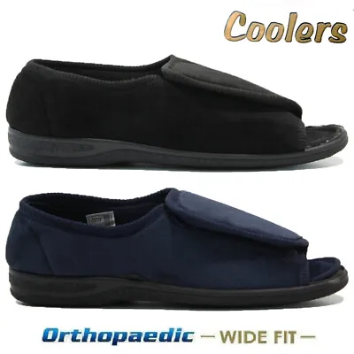 Buy Mens Diabetic Orthopaedic Winter Warm Easy Close Wide Fit Shoes Slippers Size • 11.95£