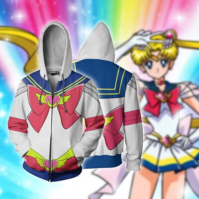 Buy Anime Sailor Moon 3D Hoodies Jumper Hooded  Pullover Sweatshirt Cosplay Costume • 21.59£