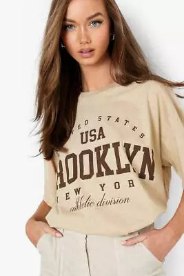 Buy Womens T Shirt Ladies Oversized Baggy Fit Short Sleeve Slogan T-shirt Tee Tops • 7.89£