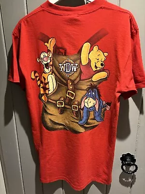 Buy Walt Disney World Winnie The Pooh Vintage 90's Single Stitch Red T-shirt Size S • 80£