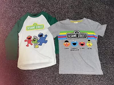 Buy Boys Next Sesame Street Elmo Cookie Monster Short & Long Sleeved Tops Age 4-5  • 4£