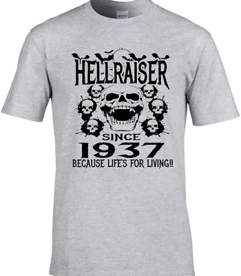Buy Men's Birthday T-Shirt 80th 1937 Birthday Any Year Hellraiser Unique Design Gift • 10.95£
