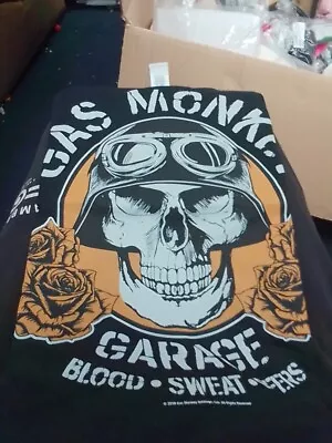 Buy Official Gas Monkey Garage Round Seal Black T-Shirt Box 1 • 12£