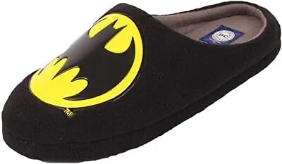 Buy Men's DC Batman Novelty Slippers Cushioned Memory Foam Slip On Mules Black 7-12 • 15£