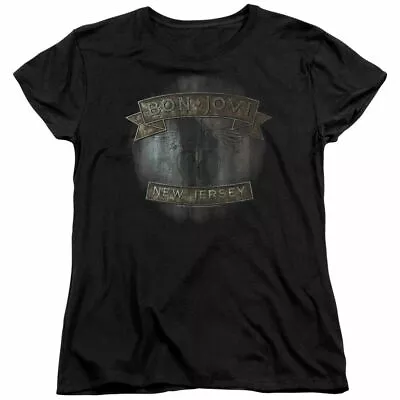 Buy Bon Jovi New Jersey Womens T Shirt Licensed Rock N Roll Band Music Merch Black • 24.87£