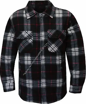 Buy Mens Fleece Padded Lumberjack Shirt Jacket Fur Lined Sherpa Winter Warmer M-5XL • 17.95£
