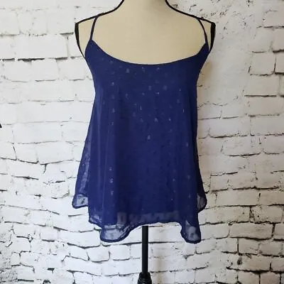 Buy Macbeth Collection Womens Tank Top Size Small Shimmery Blue Polka Dot Racerback  • 15.04£