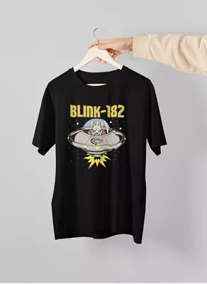 Buy Blink 182 Spaceship Bunny Short Sleeve Black T-shirt Message For Sizes S/XL • 11.99£