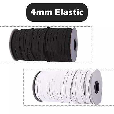 Buy 4mm Elastic Stretch Bands Flat Cord For Waist Sewing Craft DIY Clothing Trousers • 14.29£