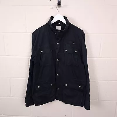 Buy DIESEL Jacket Mens XL M65 Field Coat Hooded Military Full Zip Lined Zip Black • 44.90£