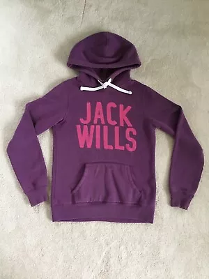 Buy Lovely Jack Wills Ladies Size 10 Pink Logo Purple Hoodie Sweatshirt See Pics • 9£