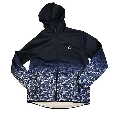 Buy D-Rock Mens Camouflage Hoodie Jacket Navy Size XL Tracksuit Parka Fleece Lined • 19.95£