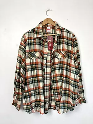 Buy Vintage Flannel Check Shirt Women's 18  Brown New With Tags 90s Oversized Grunge • 14.99£
